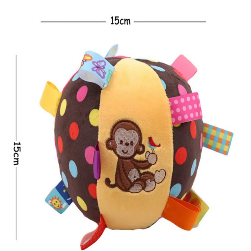 

New Plush Toy Baby Children's Ring Bell Rattle Ball Baby Cloth Music Sense Learning Toy Educational Plush Cotton Hand Grasp Ball
