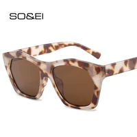 soei retro polygon square women shades uv400 leopard champagne sunglasses fashion men candy color cat eye sun glasses
