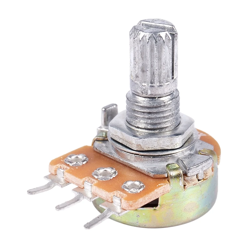 10 шт. 5K Ом 6 мм сплит рифленый вал одиночный линейный поворотный потенциометр |