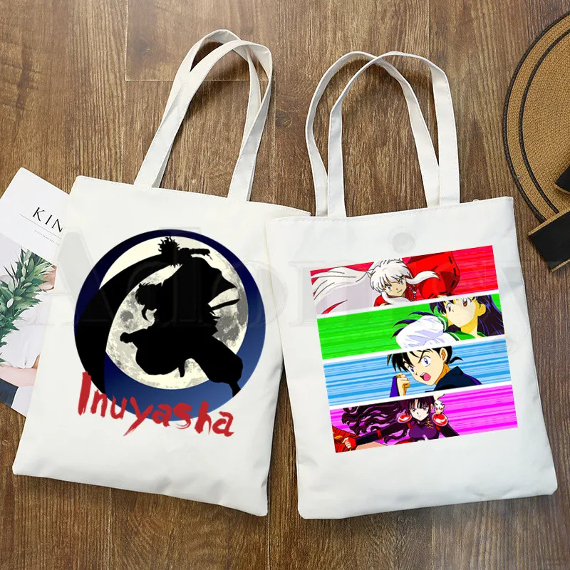 

Feudal Demon Inuyasha Sesshoumaru Higurashi Kagome Handbags Shoulder Bags Casual Shopping Girls Handbag Women Elegant Canvas Bag