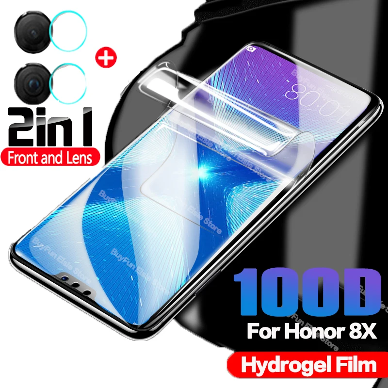 

2 в 1 Защитная пленка для объектива камеры для Huawei Honor 8X 8S 8C 8A Защитная пленка для экрана гидрогелевые пленки для Honor 8 X S C A пленка