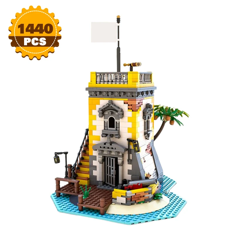 

MOC Pirate Theme Sabre Island Bricks Model Kits MOC-71657 Pirates Barracuda Bay Assembly Building Blocks Compatible 21322 Toys