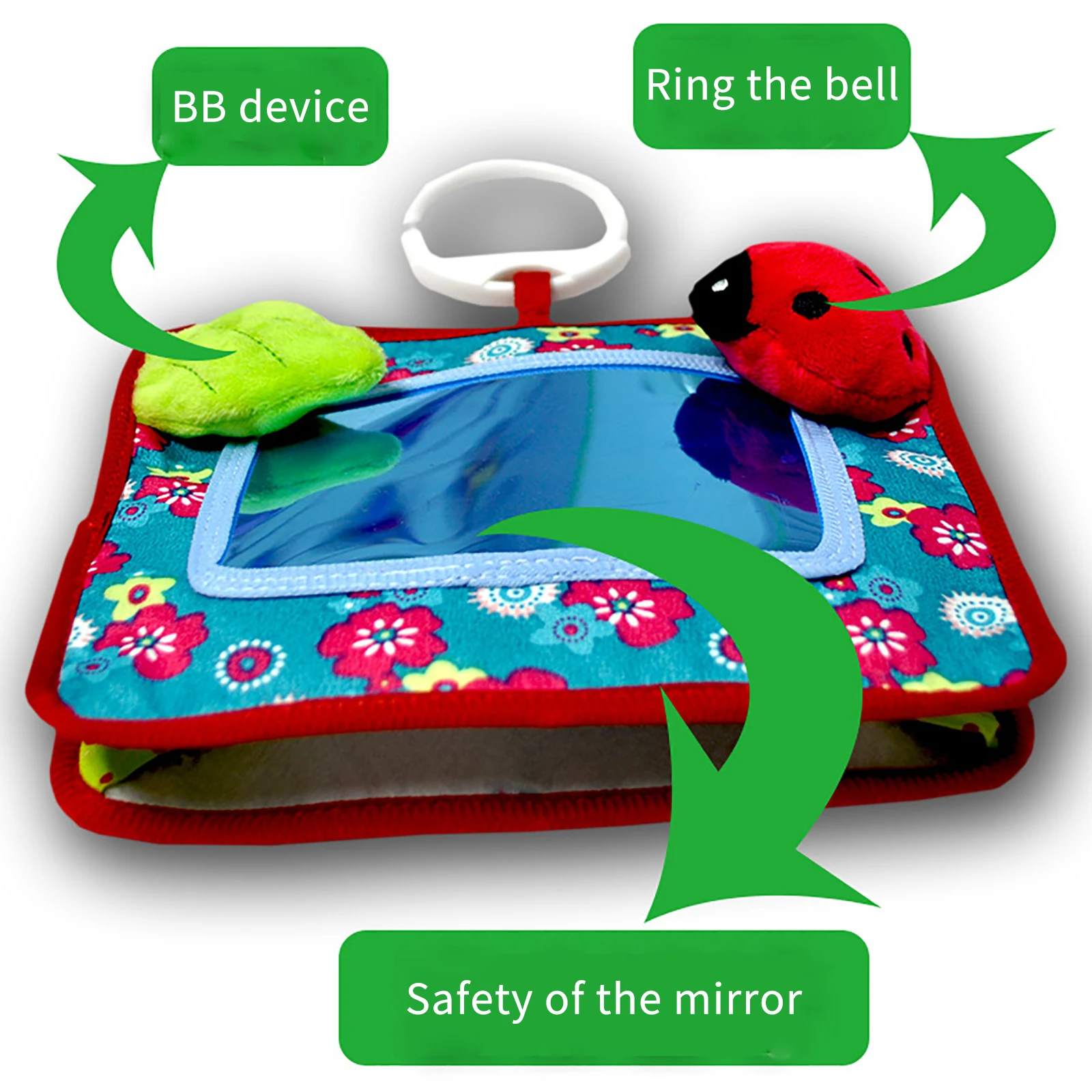 

Baby Floor Mirror Kid Hanging Rattle Toys Infant Self-Discovery Mirror Kids Discover And Play Activity Mirrors Developmental Toy