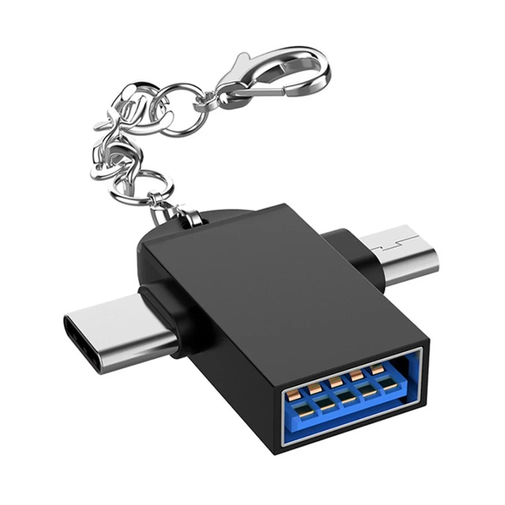 

2 In 1 Type-C USB 3.0 Female To Micro USB OTG Adapter For Android Phone Data Converter For Tablet Hard Disk Aluminum Alloy