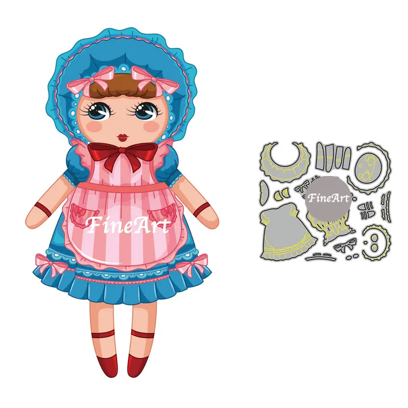 

Doll Girl Metal Cutting Dies Mold Skirt Decor Dies Scrapbook Paper Craft Knife Mould Blade Punch Stencils