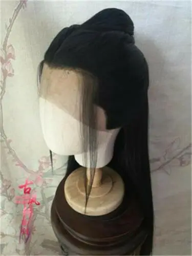 wangji Handmade Гроссмейстер демонического культивирования Untamed Wuxian Wangji косплей волос парик Чэнь qinglin - Цвет: wangji Handmade