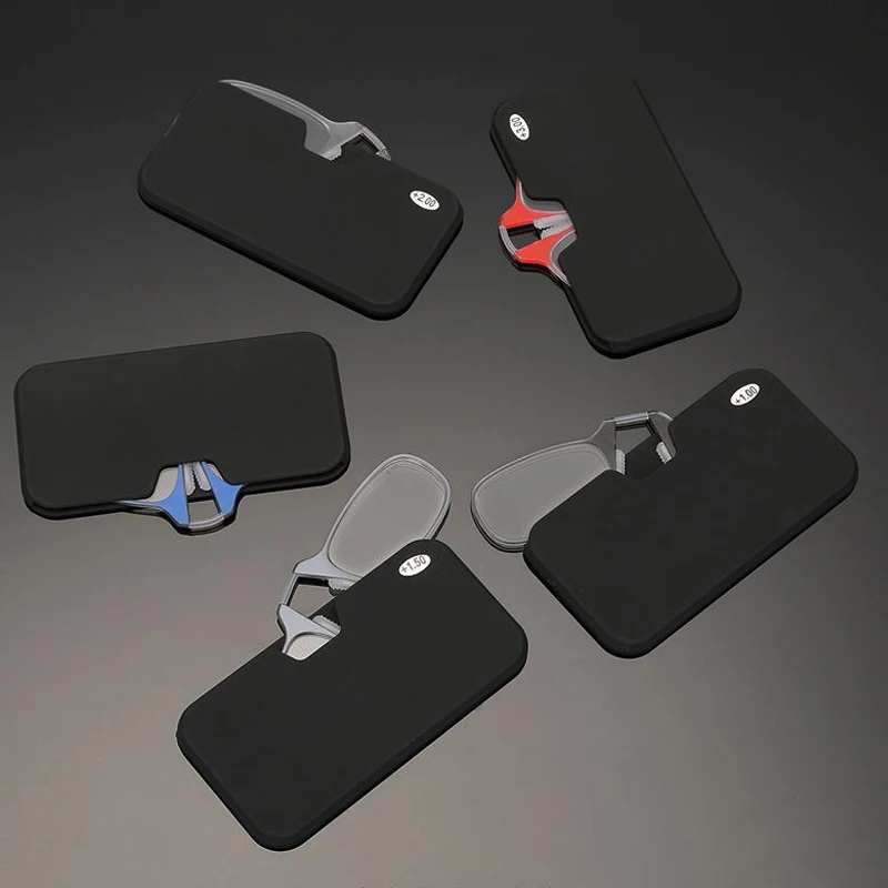 Складной мини-Чехол для очков чтения с клипсой носа мужчин и женщин портативный