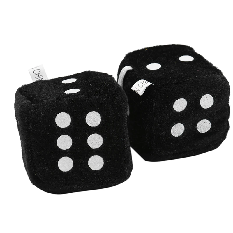 

Car interior decoration pendant red plush 1 pair of fuzzy dice point rearview mirror interesting shape accessories