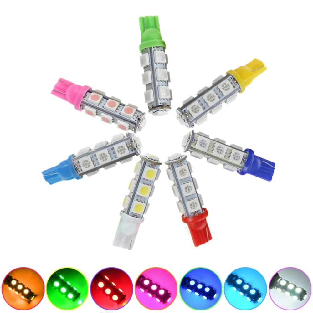 

Автомобильный купольный светильник T10 5050 13SMD, 13 светодиодных габаритных огней, лампы для номерного знака, автомобильные лампы для дверей (ко...