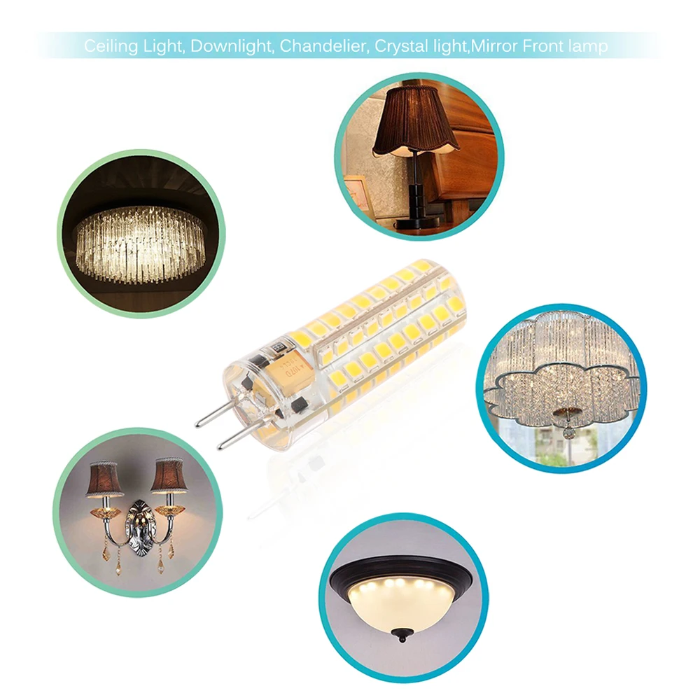 

GY6.35 Bulb Silicon Warm White Light Equivalent To 60W Halogen Bulb For Home Shop Office 12V 72-LED Lamp 7W Household Lighting