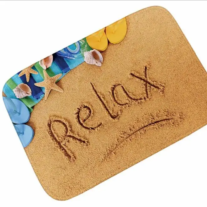 Расслабляющий коврик для ванной Нескользящий Резиновый пляжа песка Приморского