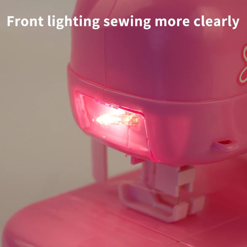 

Children Mini Pink Kids Electrical Appliance Play Sewing Machine Toy Set Early Education Dummy Household Pretended Play Gift
