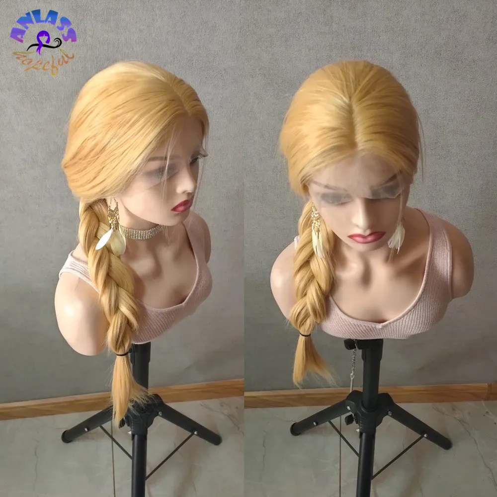 Новый желтый/розовый парик на сетке спереди для черных женщин 13x4 прямые 613