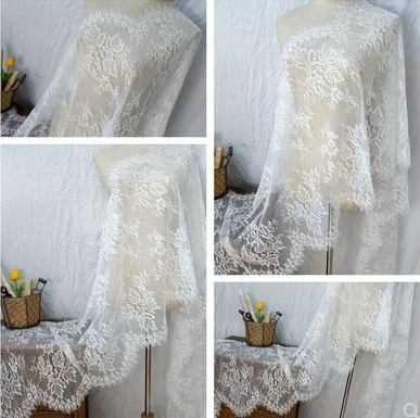 

50 cm Wide High Quality Mesh Leaf Eyelash Lace Dress Wedding Veil Stitching Skirt Accessories