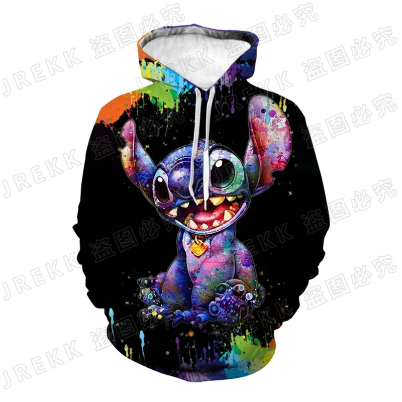 

3D Printed Sweatshirts Men Women Children Fashion Casual Lilo Stitch Hoodies Pullover Long Sleeve Streetwear Boy Girl Kids Coat