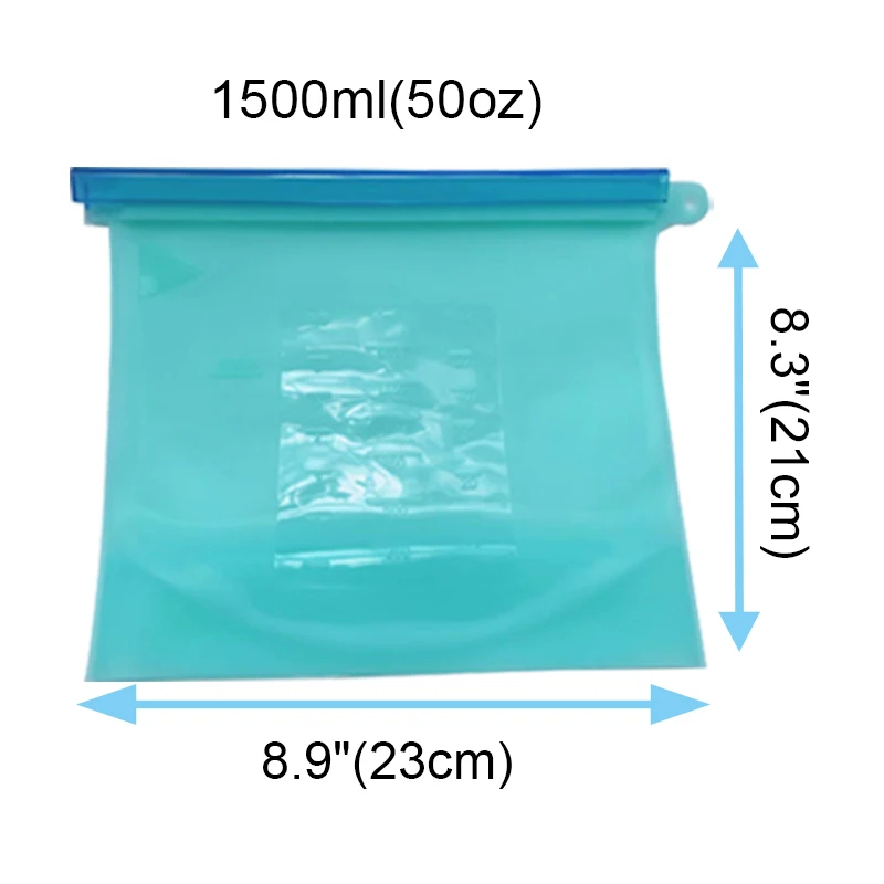 4 шт 1500 мл силиконовые многоразовые сумки Ziplock силиконовые сумки многоразовые силиконовые сумки для еды кухонные сумки для хранения еды