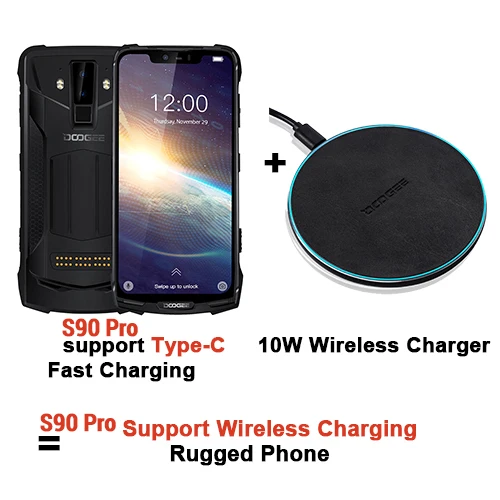 10W Wireless Charger IP68 DOOGEE S90 Pro модульный прочный мобильный телефон Helio P70 Восьмиядерный 6 ГБ 128 ГБ 6,18 дюйма дисплей 12V2A 5050 мАч 16MP+ 8MP Android 9 - Цвет: 10W Wireless Charger