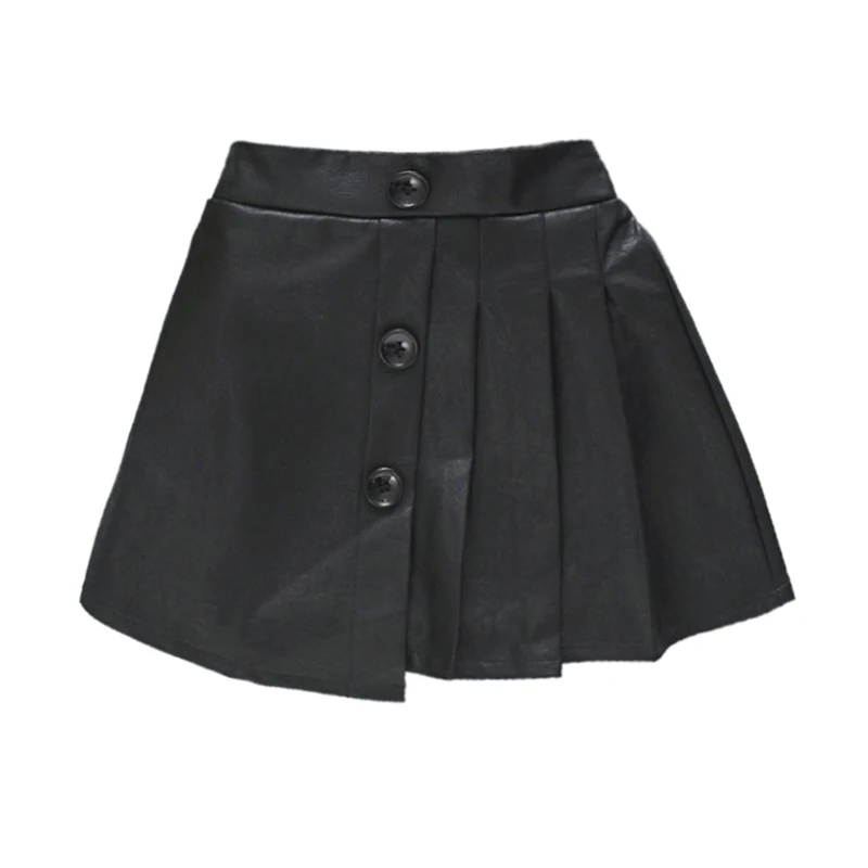 Юбка из искусственной кожи для маленьких девочек однотонная пляжная юбка одежда