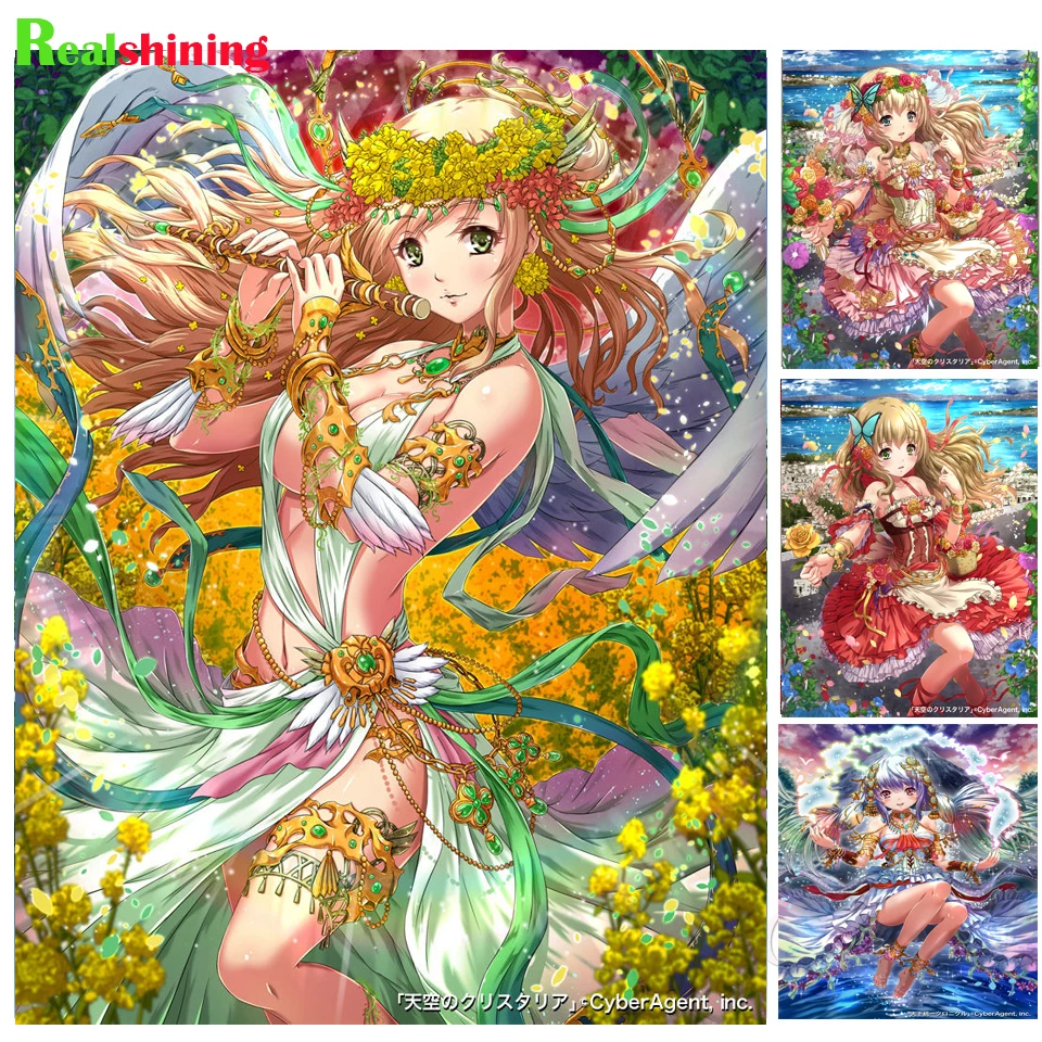 

Full square round Diamond Painting Cartoon Anime Girl 5D DIY Diamond Embroidery Kit Rhinestone mosaic diamonds mazayka J186