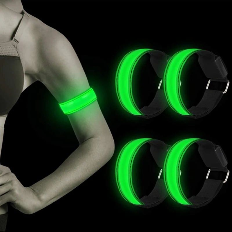 

4Pcs Runing Light for Runers Rechargeable Led Armband Refective Running Gear, Led Light Up Band for Runner