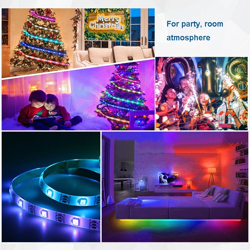 

LED Strip light RGB 5050 Music Sync LED light strip waterproof 12V Sound sensor 20key control Tape backlight Ribbon