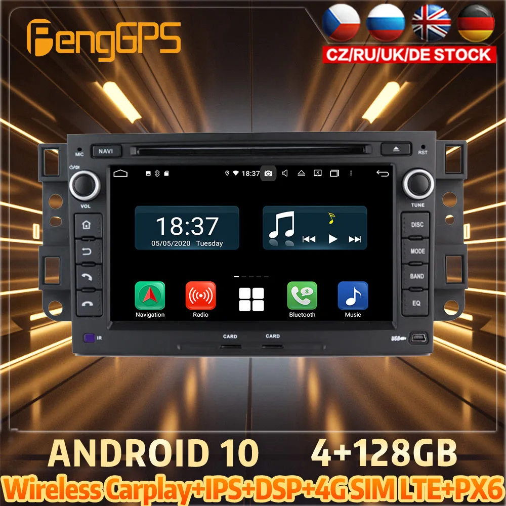 

128G Android10 PX6 DSP For Chevrolet Aveo Captiva 2002 Car DVD GPS Navigation Auto Radio Stereo Multifunction CarPlay HeadUnit