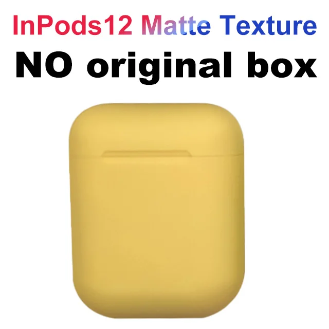 i12 D yellow nobox Новые беспроводные наушники Macaron i12 TWS Bluetooth 5,0 в гарнитуре сенсорный всплывающий стерео наушники для телефона HD микрофон - Цвет: i12 D yellow nobox