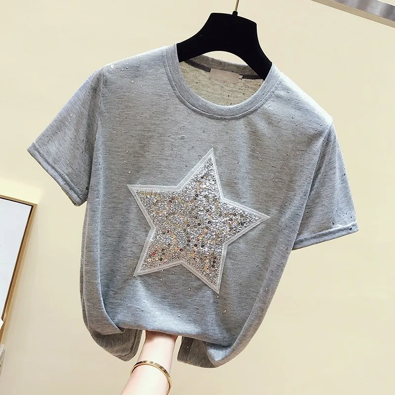 2020 новые женские короткий рукав Футболка в Корейском стиле сезон лето свободный