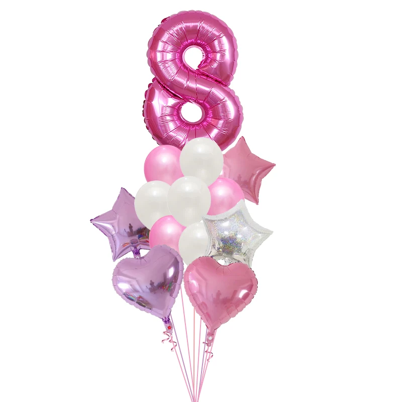 13PCS Birthday Party Decor Pink Blue 30 inches Number Foil Balloons Digital Helium Ballon Baby Shower Wedding Decoration globos | Дом и сад