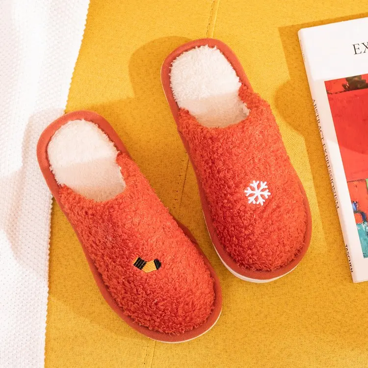 Autumn  Winter New Ladies Cotton Slippers Simple and Comfortable Cotton Slippers Women Flat Slippers Women Furry Slippers Women