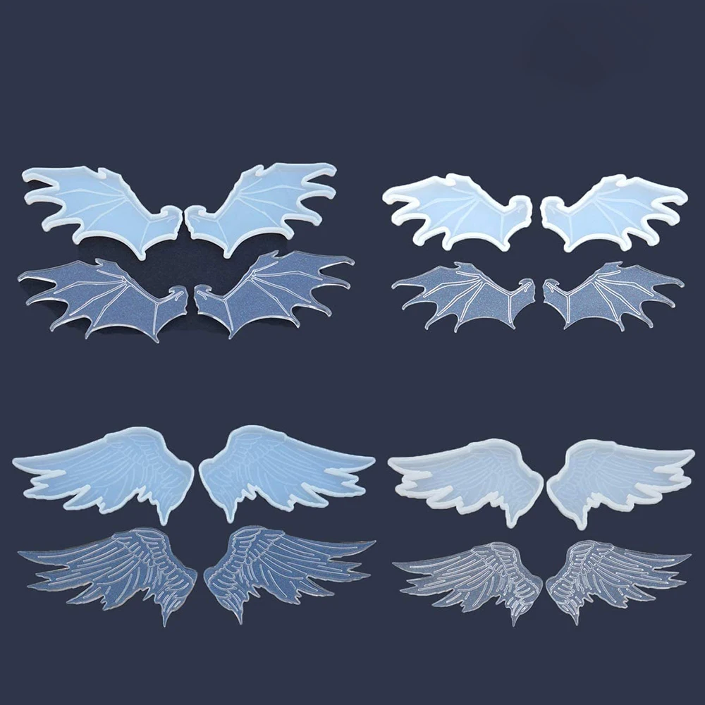 1 пара Ангел крылья демона из хрустальной эпоксидной силиконовая форма для литья