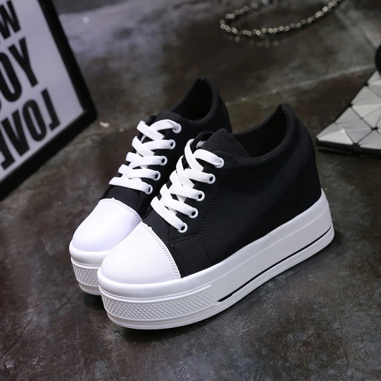 Новинка весна осень 2020 женская обувь для увеличения корейская мода холщовые