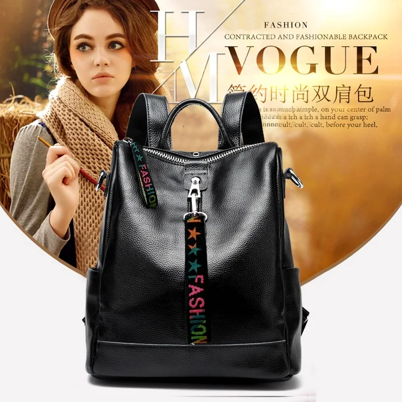2020 женский рюкзак из 100% натуральной кожи сумка для путешествий модная через