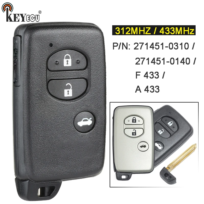 Смарт часы KEYECU 312 МГц/433 МГц 271451 0310 / 0140 F433 A433 для Toyota Camry Crown Mark X Majesta|Ключ от авто| |
