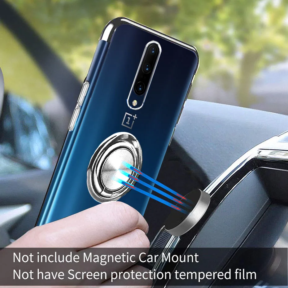 Прозрачный магнитное силиконовое покрытие для телефона Oneplus 7 Pro 6T 6 держатель кольца тонкая прозрачная мягкая термополиуретановая крышка-чехол для Coque Oneplus 6 7
