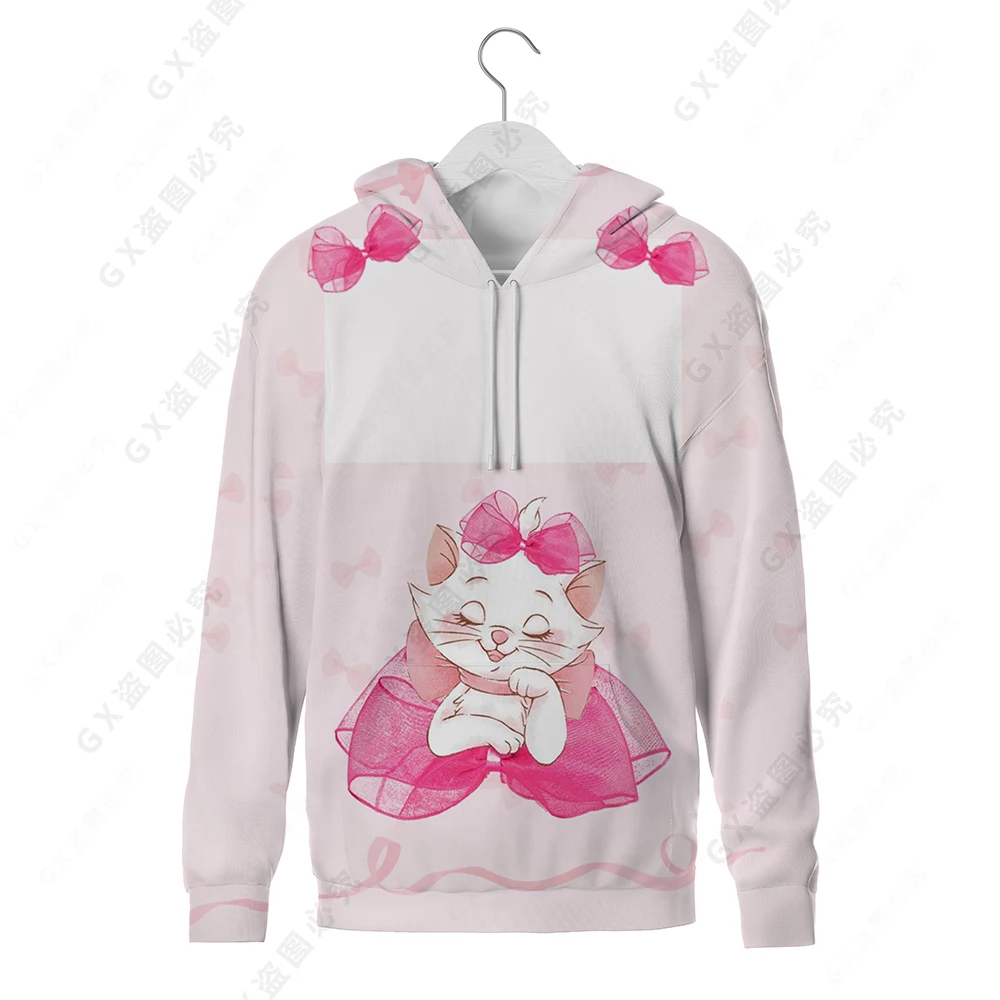 

Disney 2021 Latest Pink Cat Cartoon Retro 3D Anime Print Women's Hoodie Casual Loose Fashion Sweater Trendy Women's Pullover
