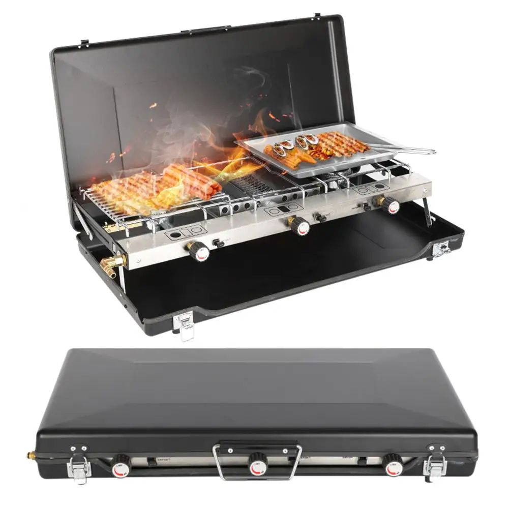 

2 Burner Stove Portable Foldable Grill for Outdoor Camping Family Picnic