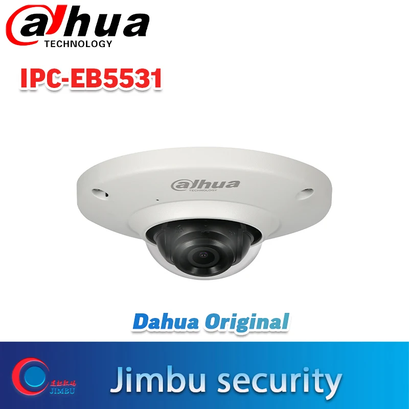 Dahua DH IPC EB5531 5 Мп PoE Mini Fisheye IP камера H.265 1 4 мм объектив Встроенный микрофон Micro SD карта