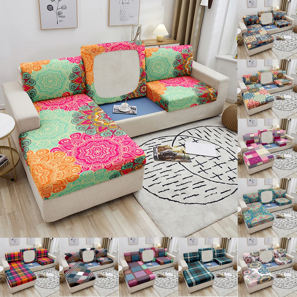

Elastic Sofa Seat Cover Stretch Seat Cushion Cover Couch Slipcover 3D Mandala Print Slipcover for Living Room Decoration