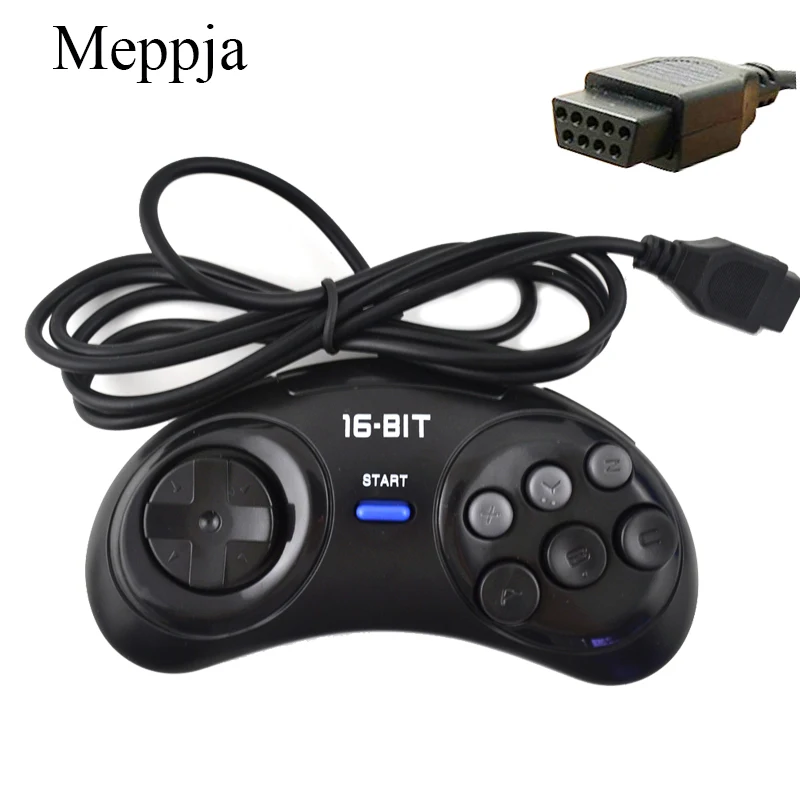 9Pin геймпад для игры SEGA MD Genesis 16 бит 6 кнопок 1 8 м контроллер с кабельной