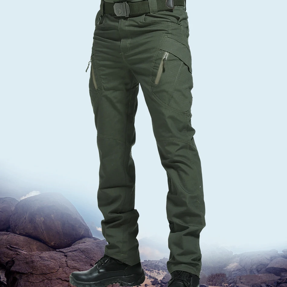 

New Mens Tactical Pants Multiple Pocket Elasticity Military Urban Commuter Tacitcal Trousers Men Slim Fat Cargo Pant 5XL