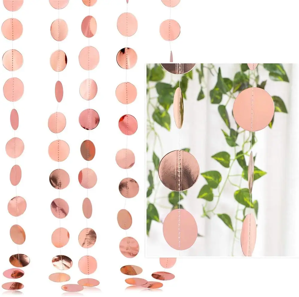 Яркая Золотая Серебряная Бумажная гирлянда 4 м циклическая баннеры Свадебный