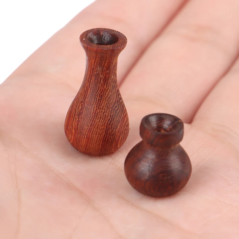 

1:12 Dollhouse Miniatures Wood Vase Model Doll House Accessories Decorative Toy