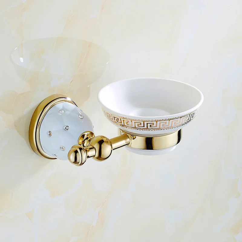 bathroom set diamond inlaid bathroom fixture toilet brush holder vacuum coating hardware gold accesorios para bano dorados free global shipping