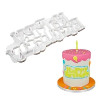 new happy birthday chocolates cake cookie fudge cutters printing mould christmas biscuits stamp kitchen baking accessories tools