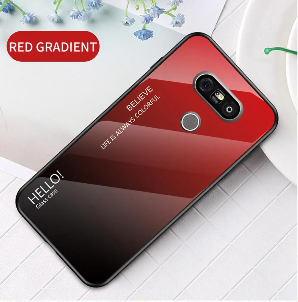 Чехол для телефона LG G8 G7 G6 G5 закаленное стекло противоударный чехол для LG G5 G6 G7 G8 градиентный цвет глянцевое стекло защитный чехол