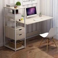 large wood computer desk laptop desk writing table study table with shelves drawers home office furniture pc laptop workstation