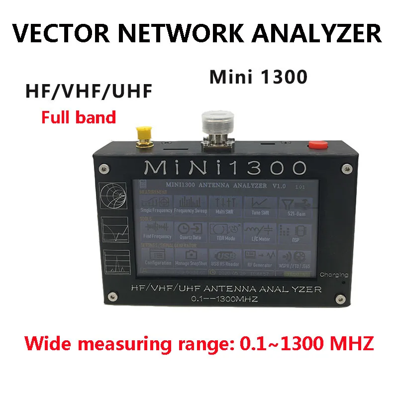 Mini1300 HF/VHF/UHF Antenna Analyzer 0.1-1300MHz with 4.3