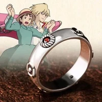 anime howls moving castle ring hayao miyazaki cosplay howl sophie rings jewelry prop accessories metal adjustable unisex gift