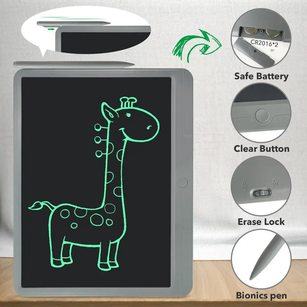 

15 inch Writing Tablet drawing board Gifts for Kids Office LCD Writing Handwriting Pads Tablet Drawing Toys Lock Key
